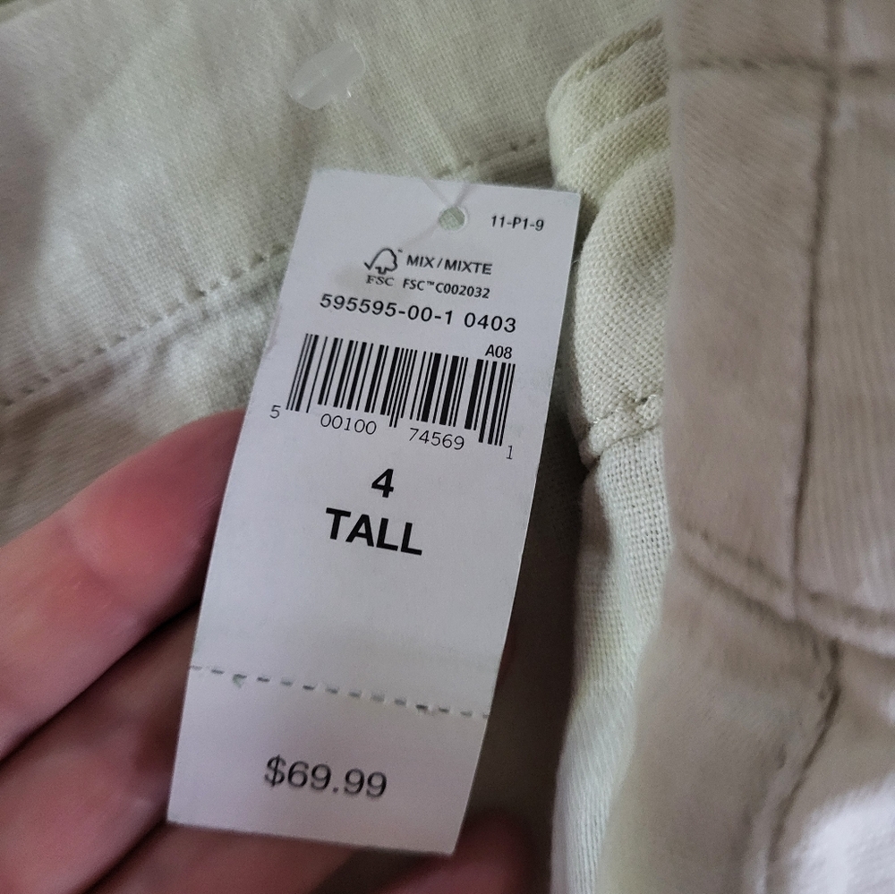 Beige Linen Wide Leg Pants - Picture 4 of 5